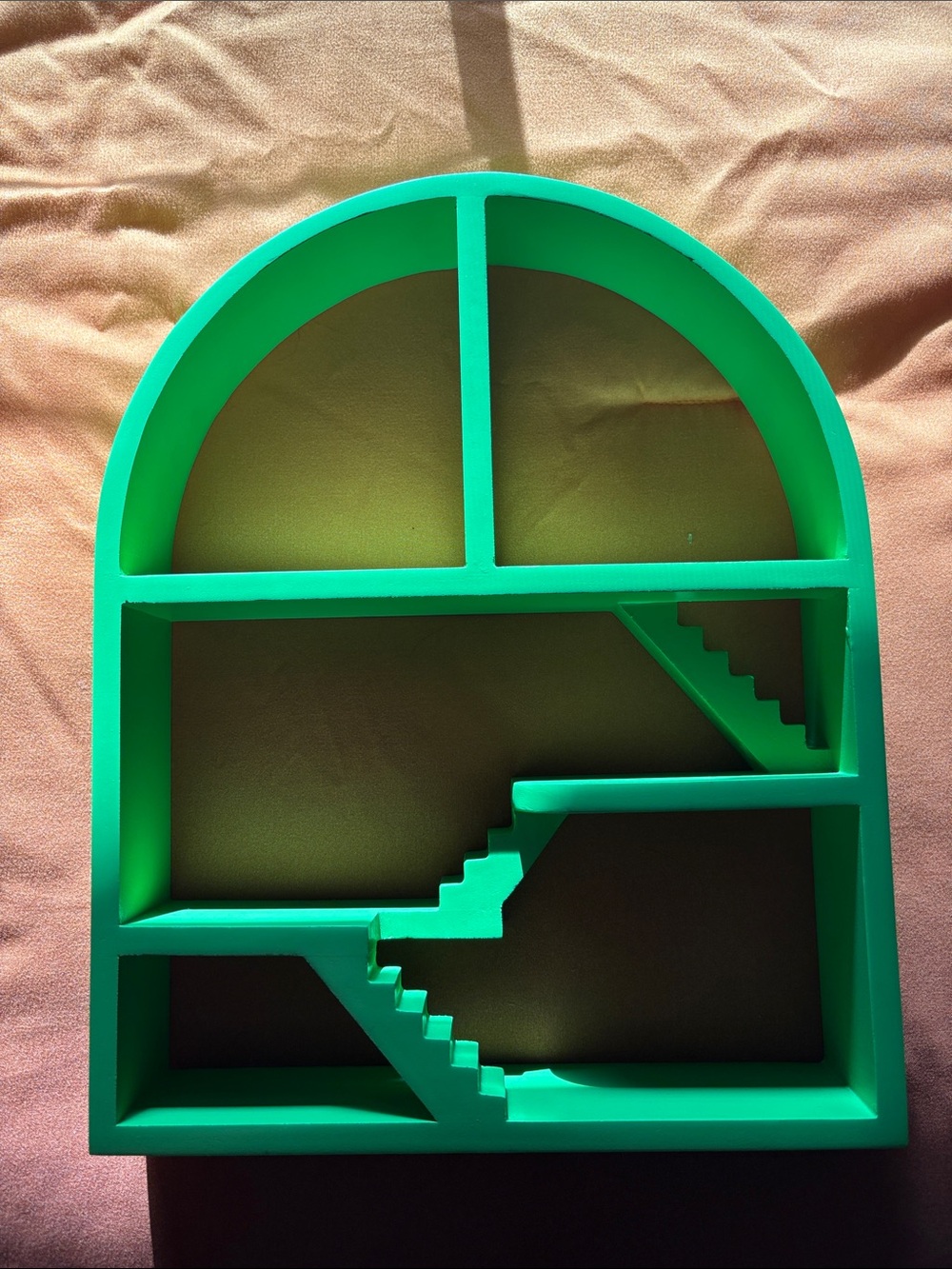 Green Arched Smiski display shelf - Modern Home Accent